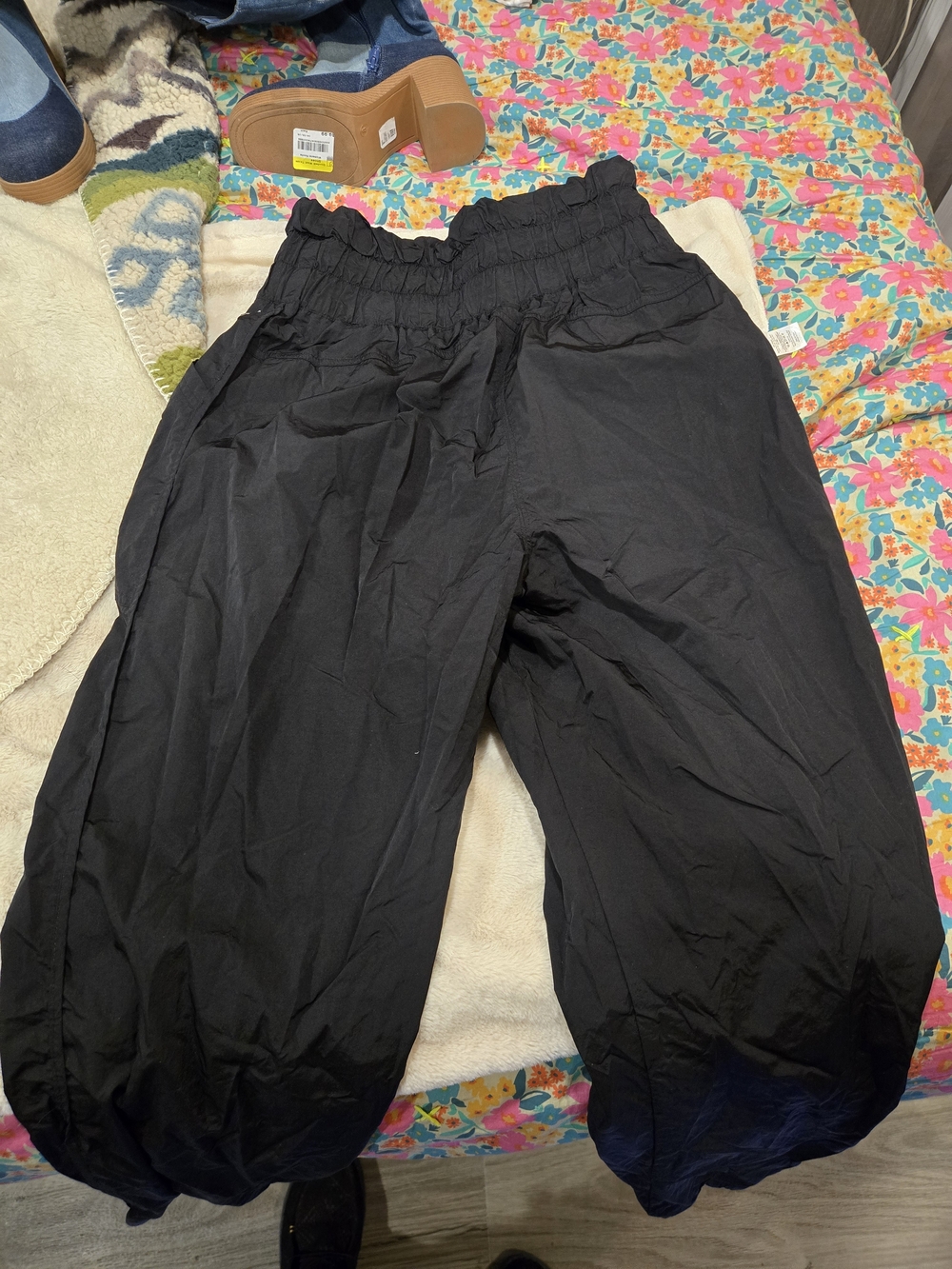 Free People Black Wide-Leg Balloon Pants